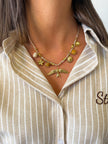 Collier HYRUM charms soleil & hirondelle doré