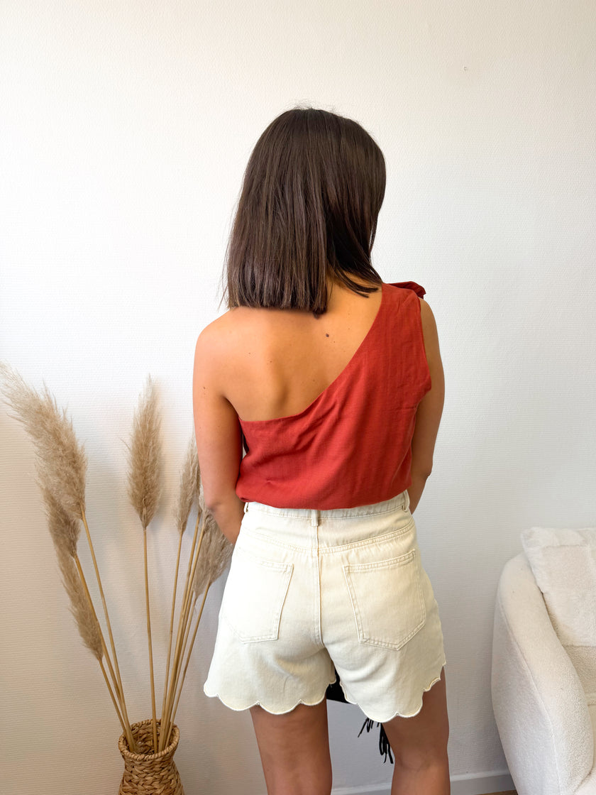 Top SACRAMENTO Asymétrique Fleur