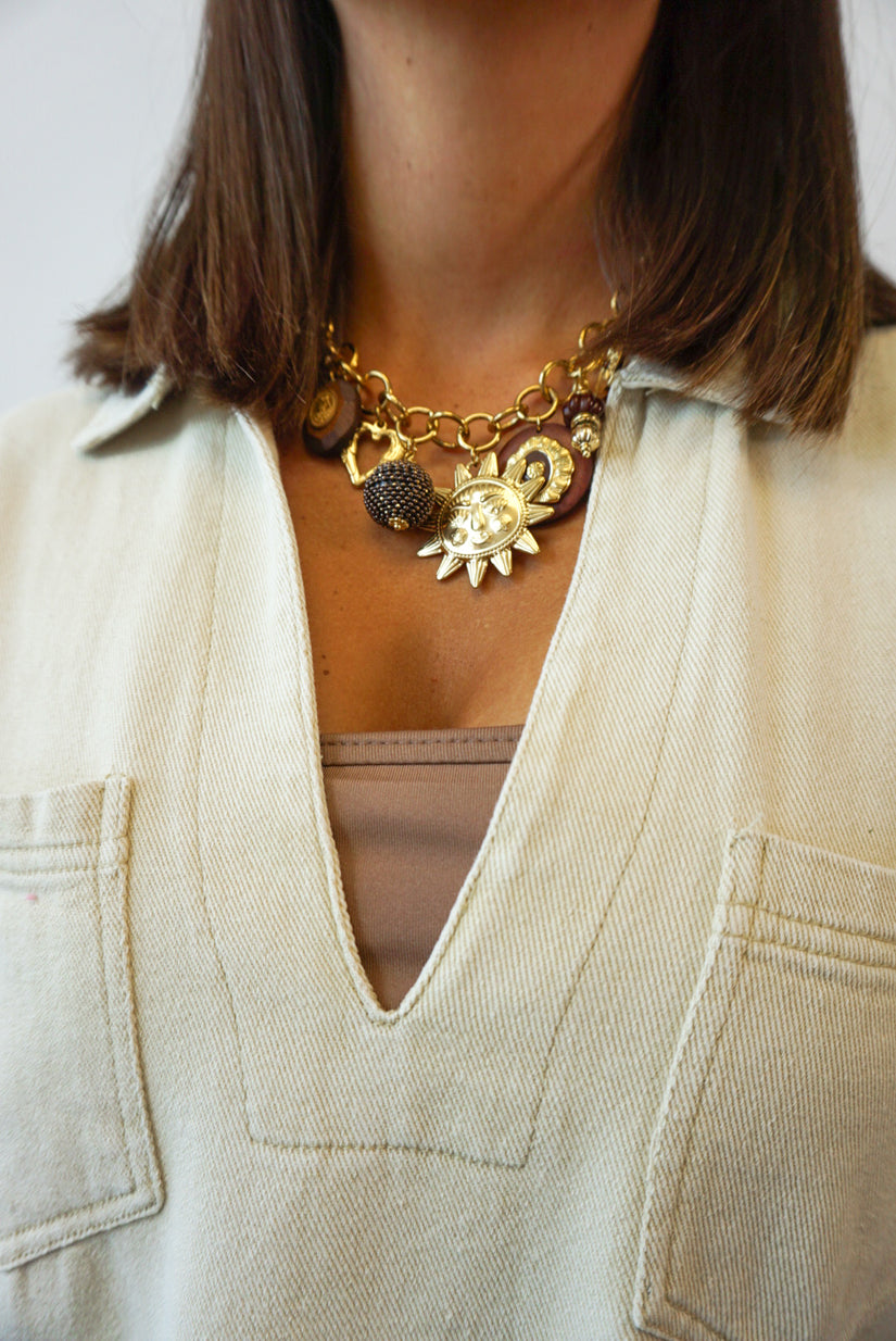 Collier charms doré NEBRASKA