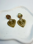 Boucles d’oreilles TOOELE cœur gravé doré