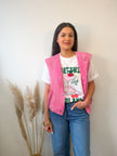 Veste sans manches SAN DIEGO effet jeans rose