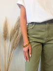 Pantalon WOODSTOCK effet jeans vert kaki