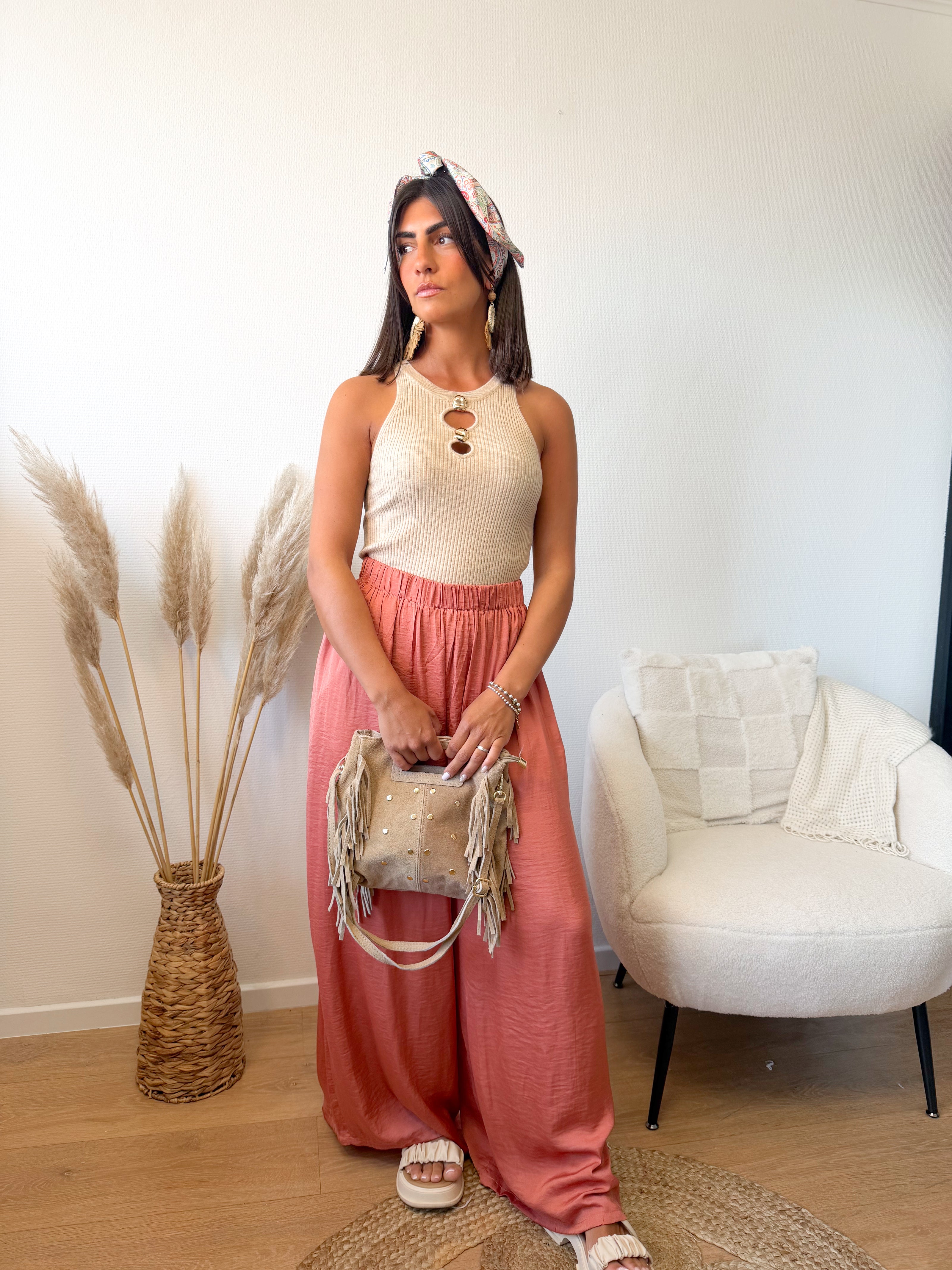 Pantalon ARCATA fluide terracotta