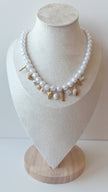 Collier SALINA perles blanches & charms marins