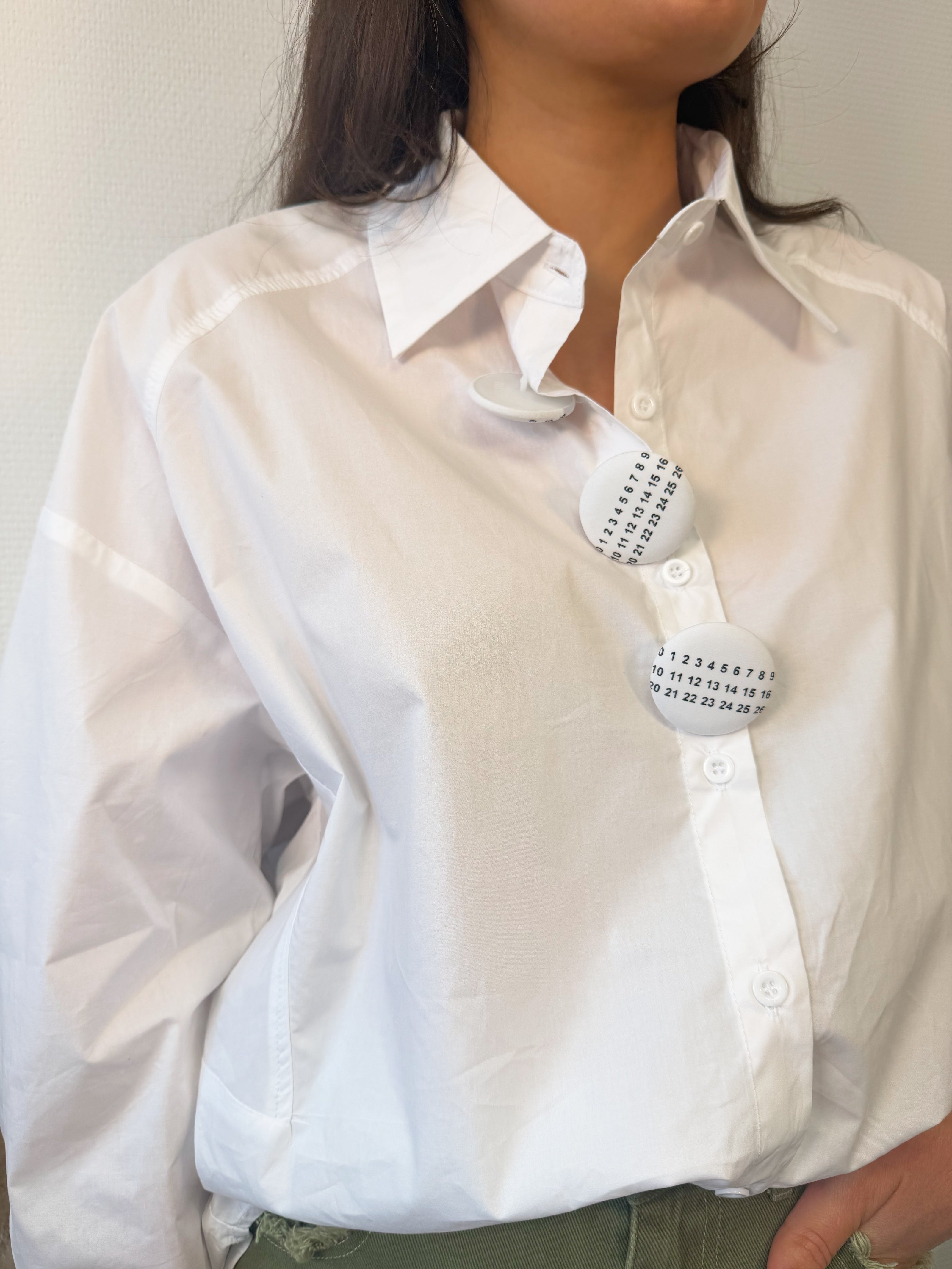 Chemise blanche SAN FRANCISCO oversize et gros boutons