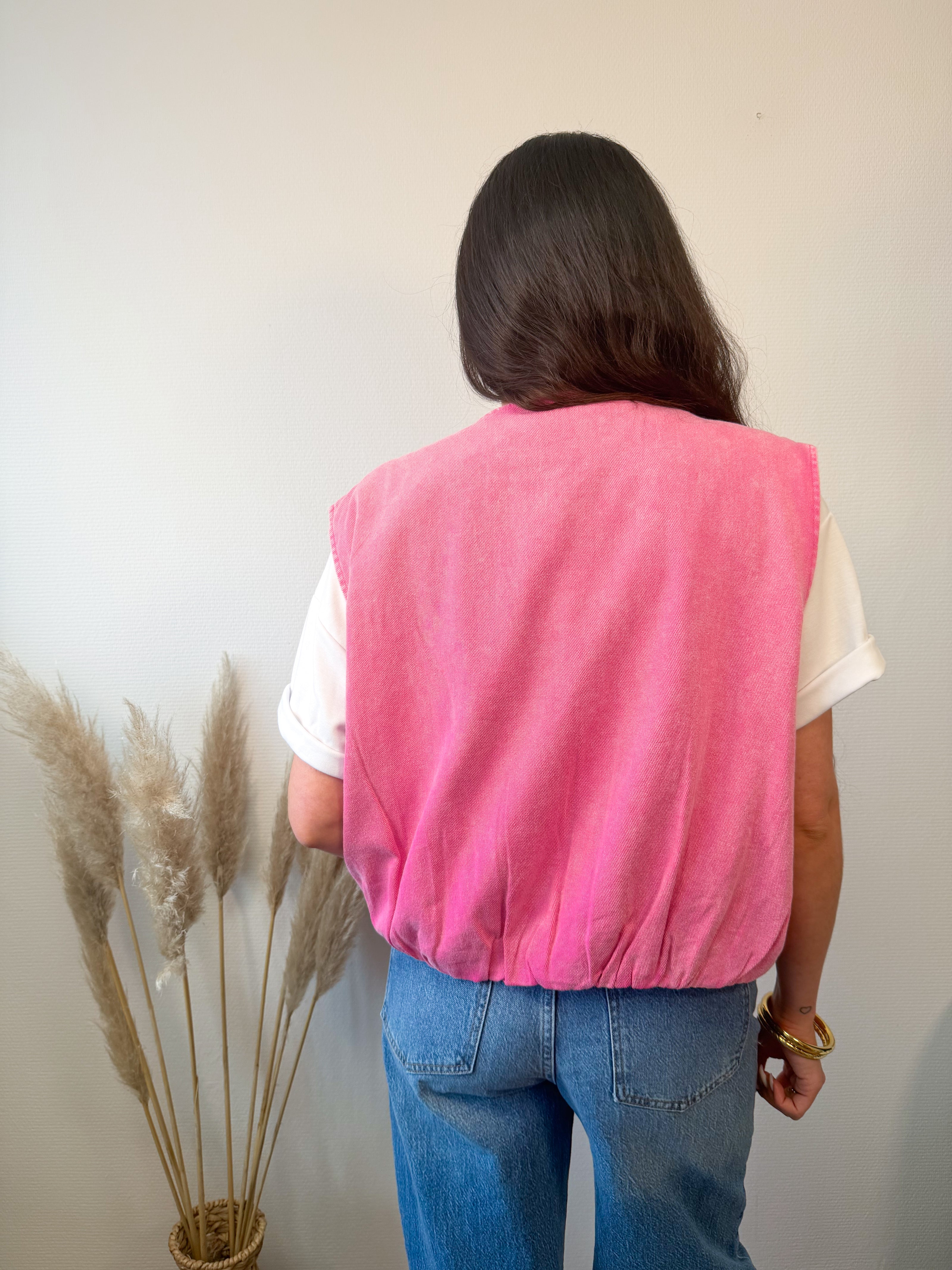 Veste sans manches SAN DIEGO effet jeans rose