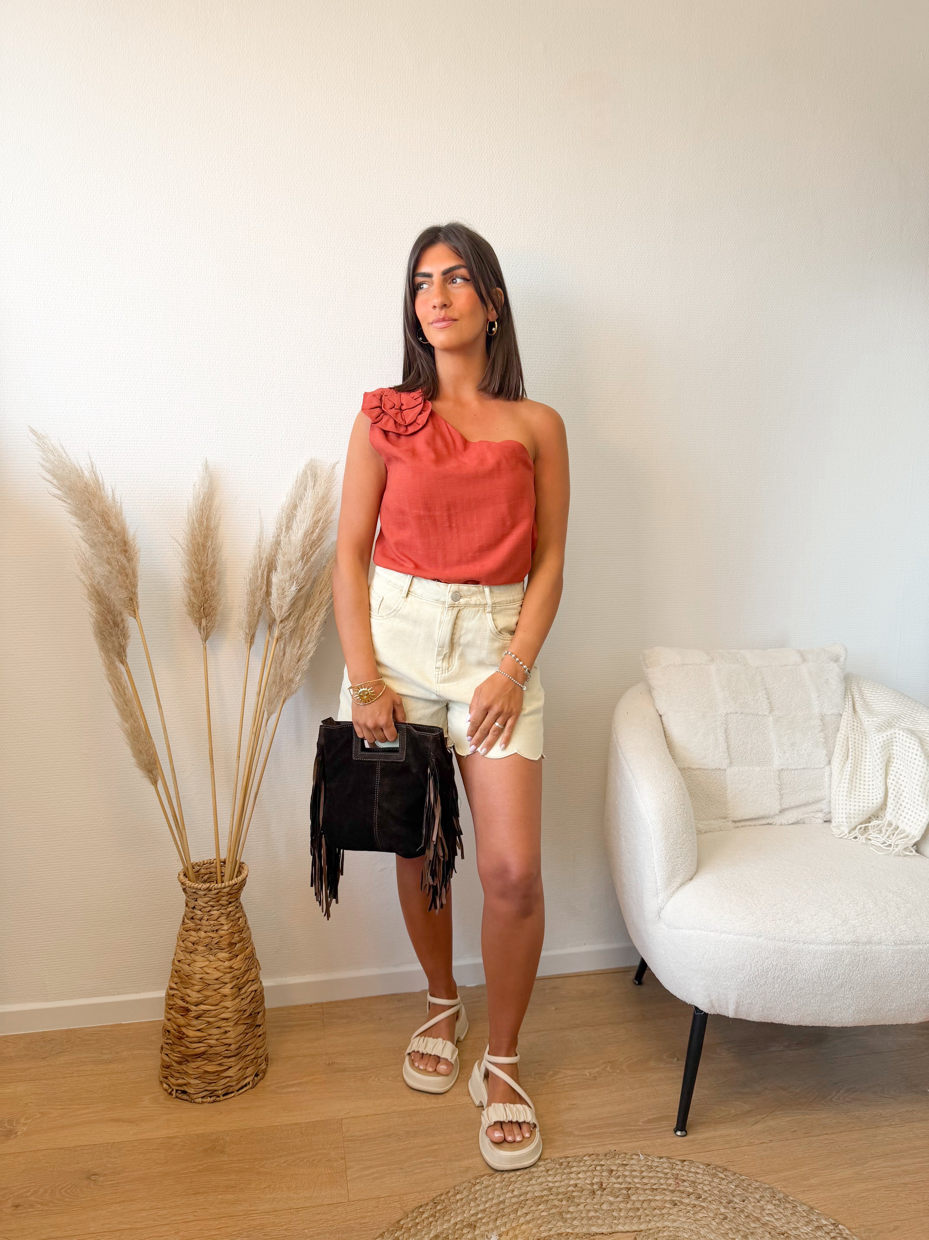 Short KINGSTON effet jeans taille haute