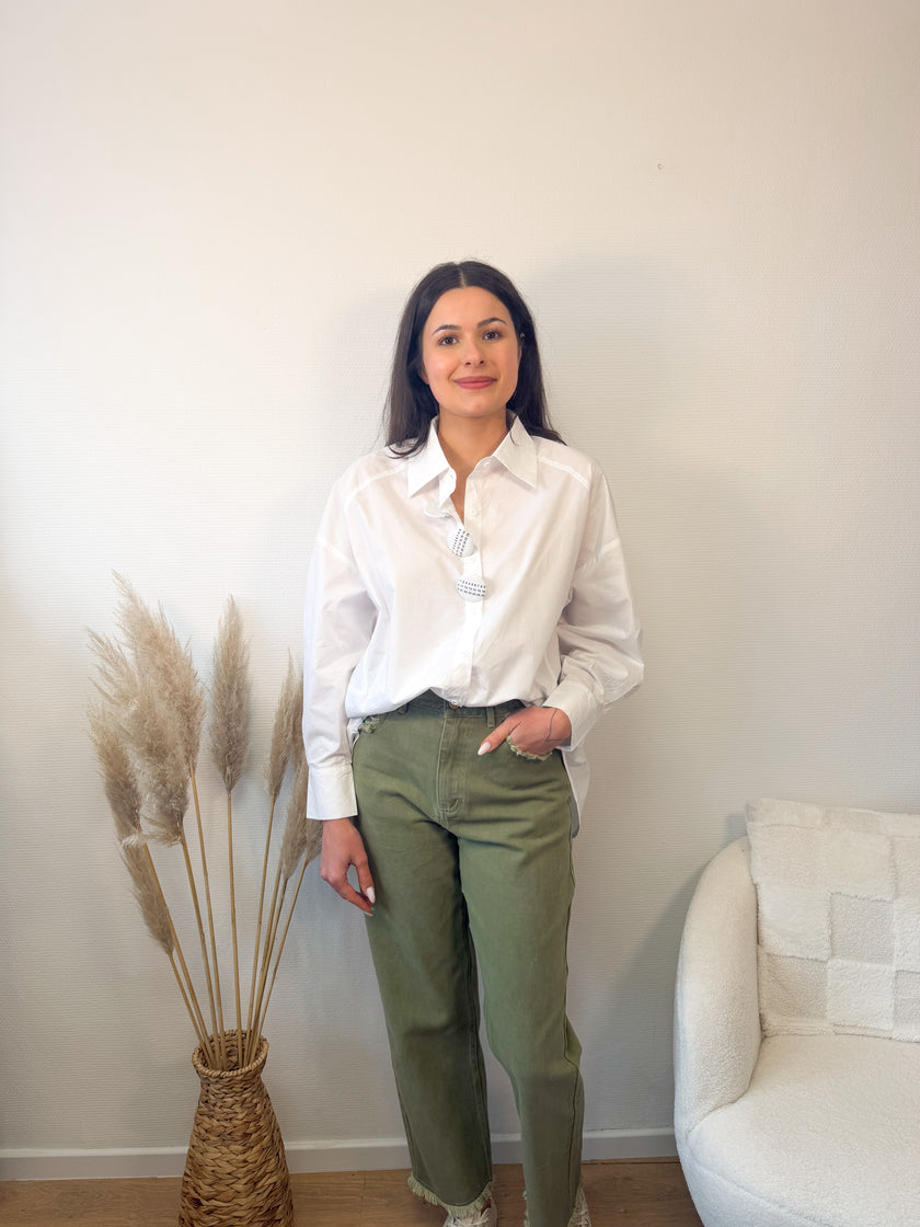 Chemise blanche SAN FRANCISCO oversize et gros boutons