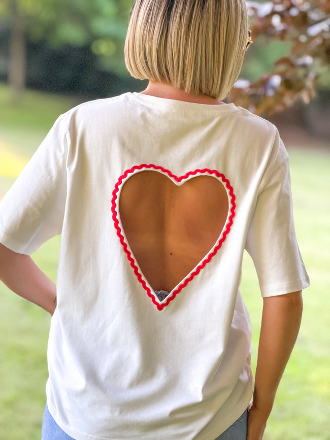 T-shirt blanc dos cœur ouvert KENTUCKY