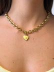 Collier chaîne HUDSON avec cœur cadenas