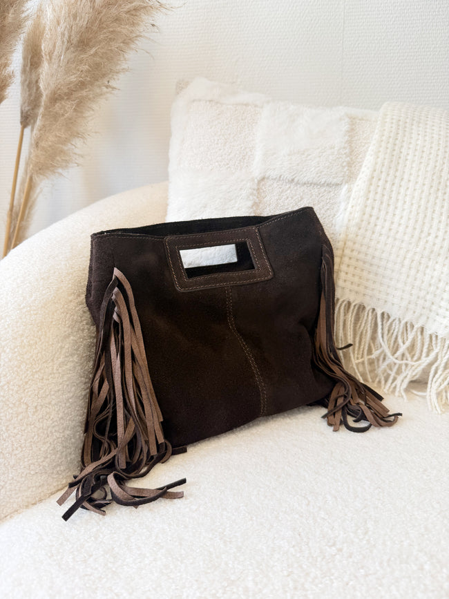 Sac DAKOTA à franges marron