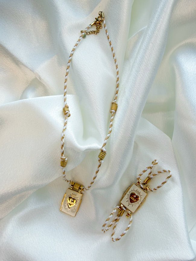 Collier cœur BATAVIA en cordon tressé