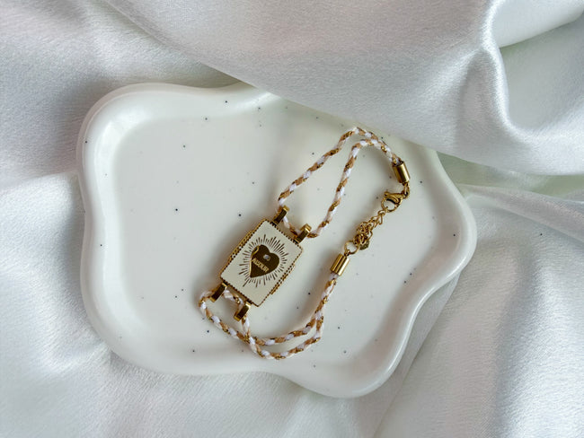 Bracelet cœur BATAVIA en cordon tressé