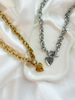 Collier chaîne HUDSON avec cœur cadenas