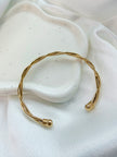 Bracelet jonc ouvert OSWEGO doré torsadé