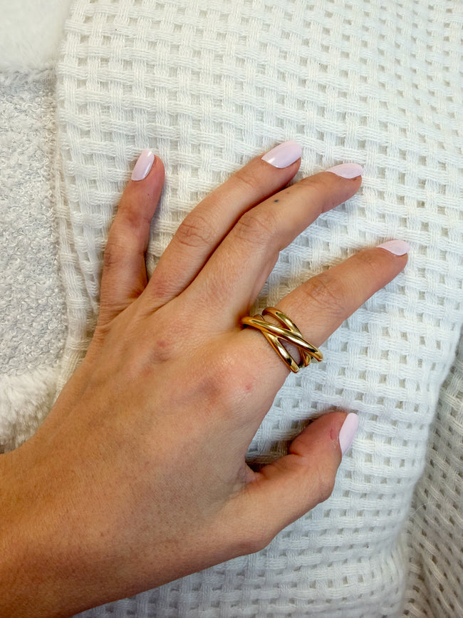 Bague entrelacée dorée SALEM