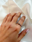 Bague torsadée BANDERA & perle métallique
