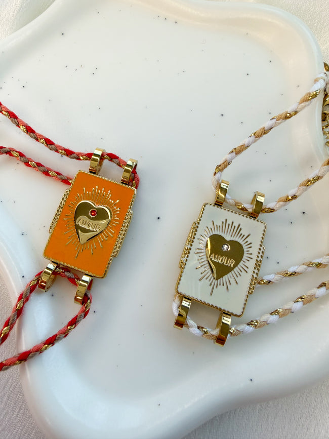 Bracelet cœur BATAVIA en cordon tressé