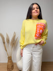 Pull jaune CALIFORNIA motif soleil