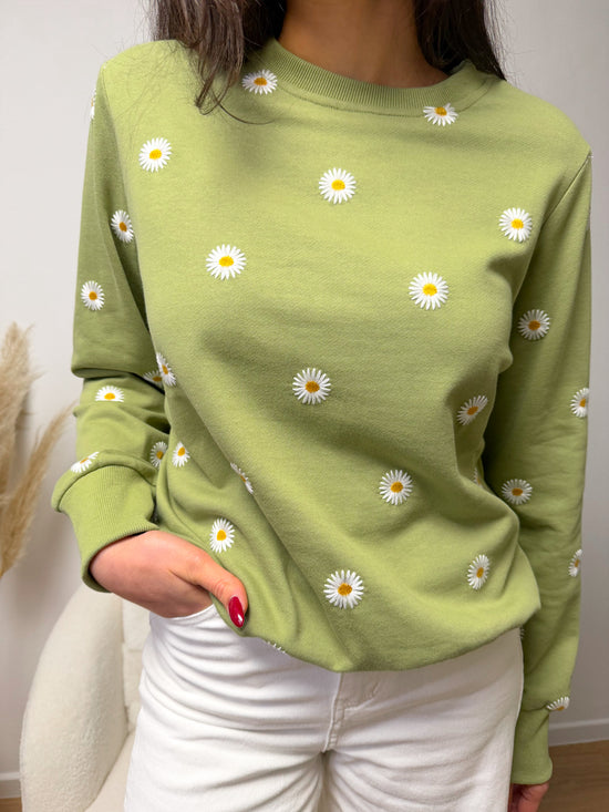 Sweat vert fleuri FLORIDA