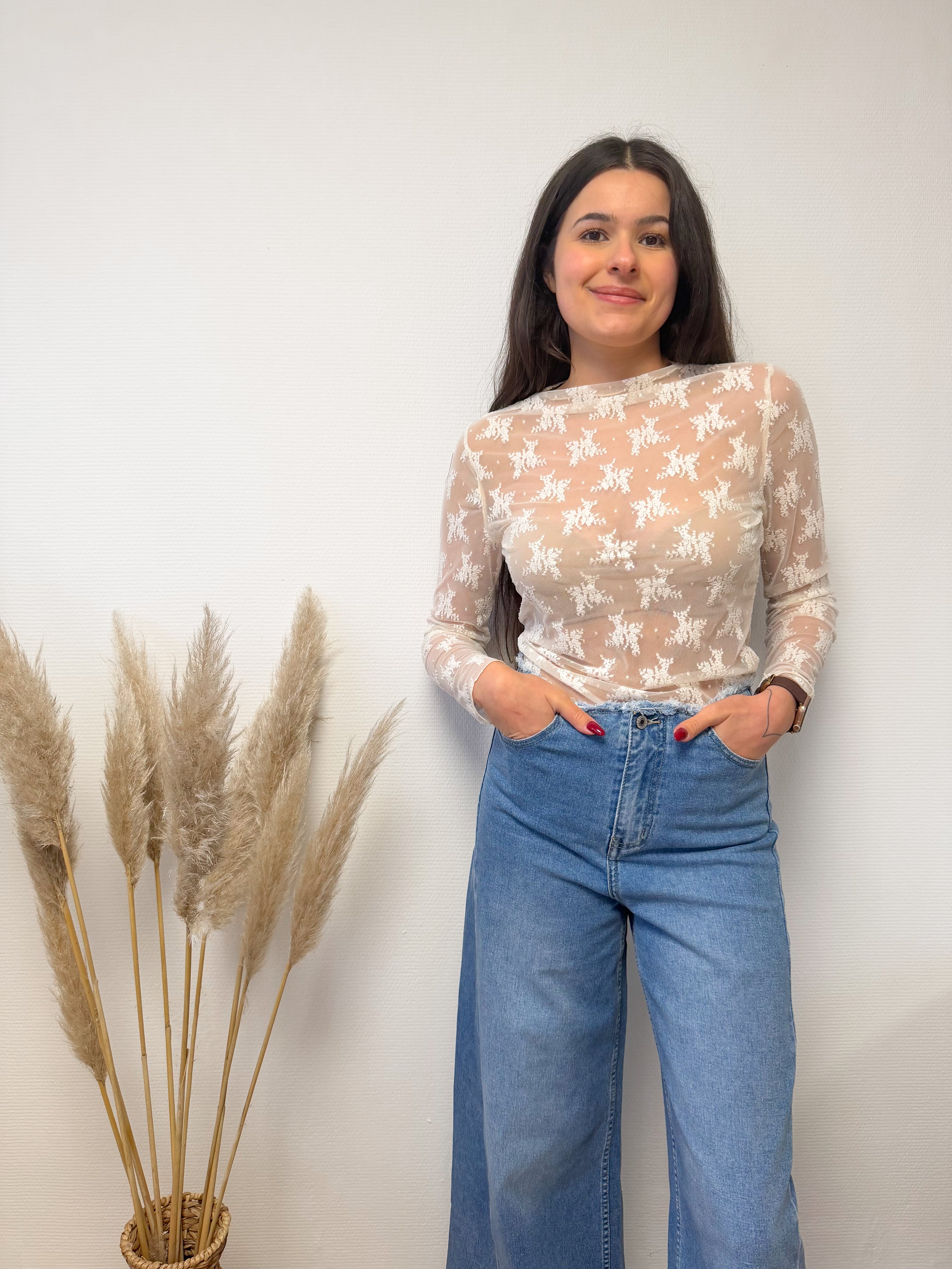 Blouse transparente en dentelle TAMPA