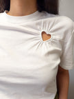 T-shirt blanc HOUSTON détail cœur