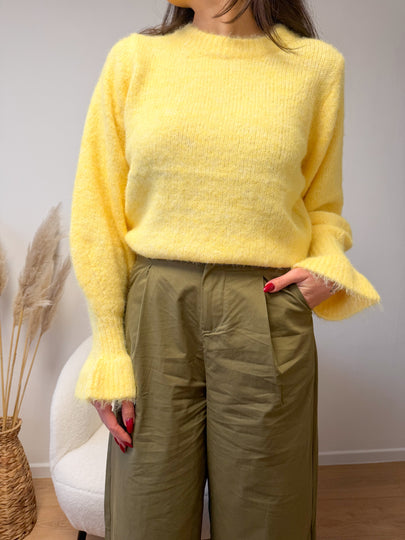 Pull jaune DALLAS manches évasées