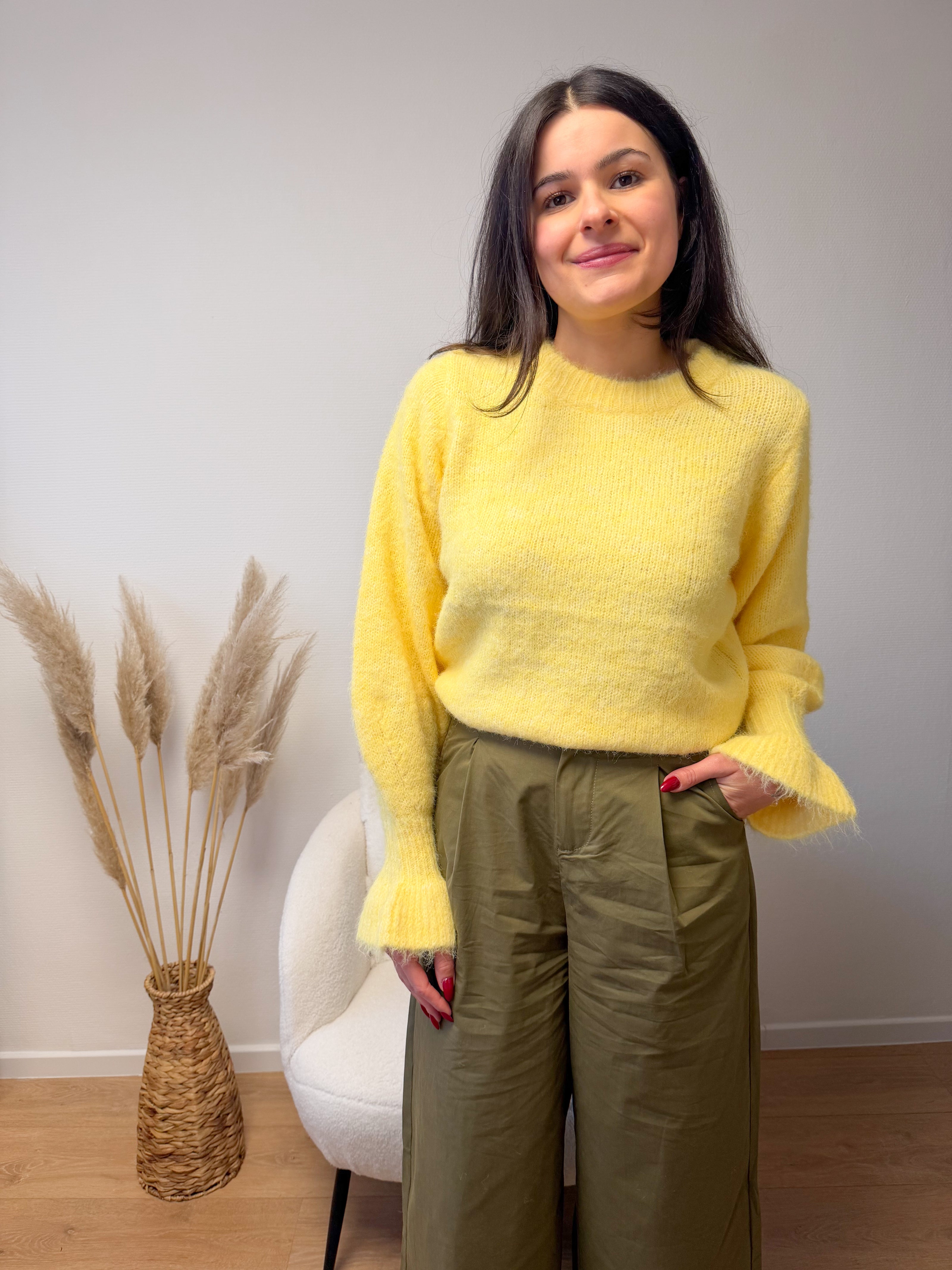 Pull jaune DALLAS manches évasées