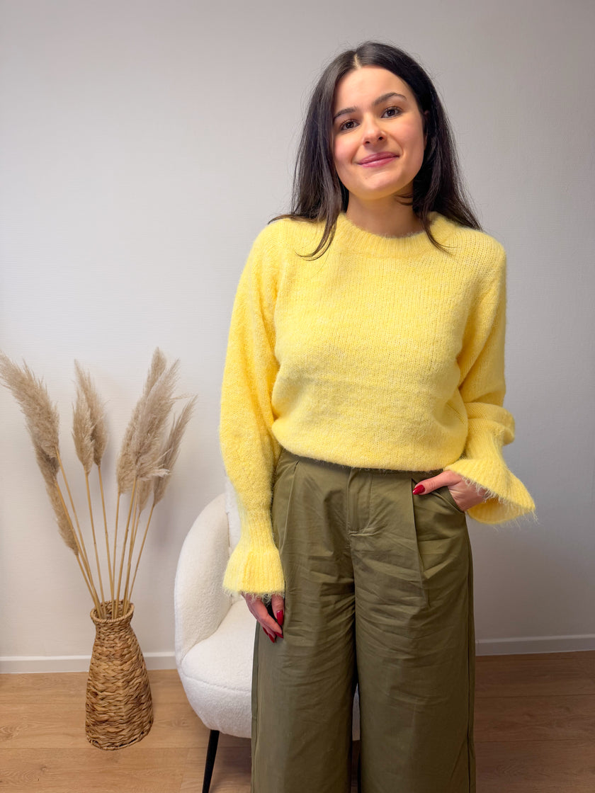 Pull jaune DALLAS manches évasées